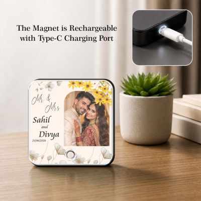 Personalized Musical Fridge Magnet with Photo & Custom Song | Romantic Couple Gift for Husband Wife, Boyfriend Girlfriend Anniversary, Wedding Keepsake Gift for Mr & Mrs